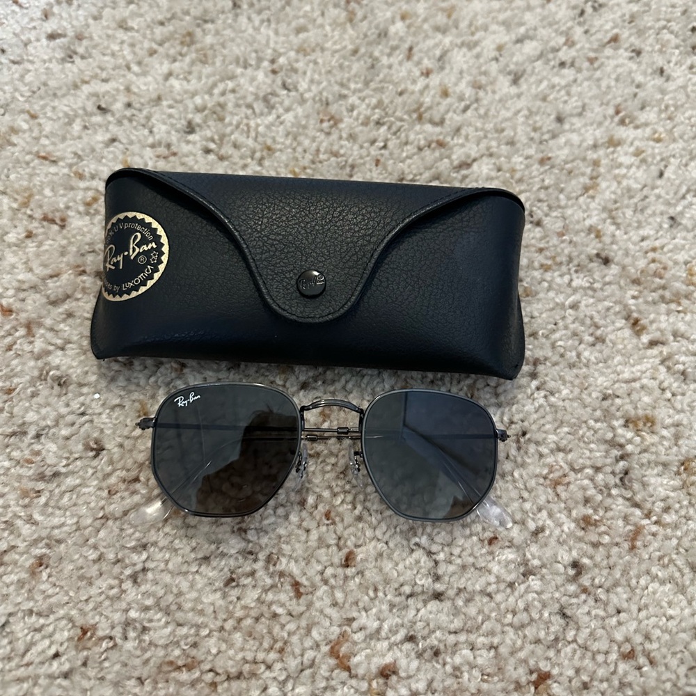 Black Rayban Hexagonal Flat